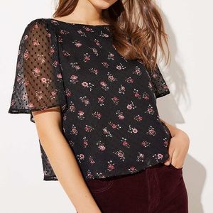 LOFT Floral Bow Back Cropped Top